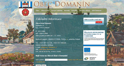 Desktop Screenshot of obec-domanin.cz
